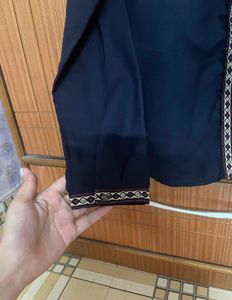 Navy Blue Embroidery Shirt