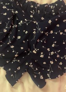 Navy Floral Print Mini Dress