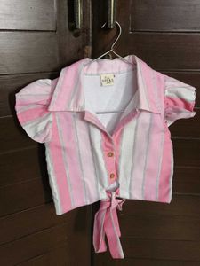 Baby Divas Girl Pink Striped Co-ord Set