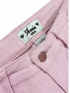 Pink Corduroy low waist flare Pants