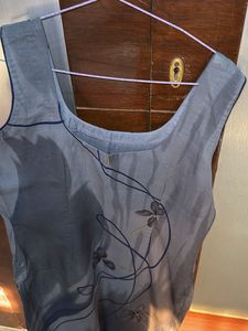 Elegant Grey &amp; Blue Kurta Set