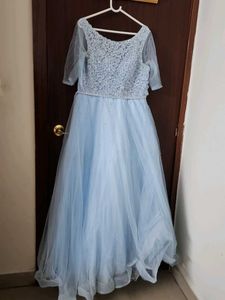 Ball gown in powder blue colour