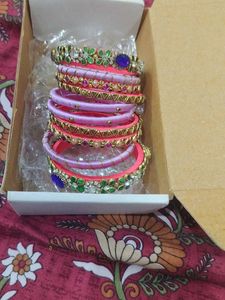 Beautiful Silk Thread Bangles Set 🤩