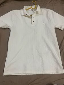 Cream Textured Polo Shirt