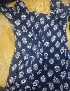 Stylish Black Printed Kurta