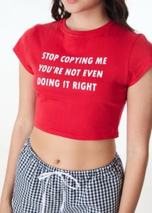 set of 2 Red and brown Crop Tops