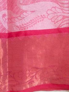 Elegant Pink Saree with Intricate Print