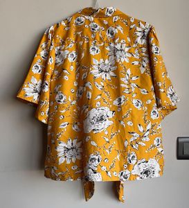 Stylish Yellow Floral Print Top