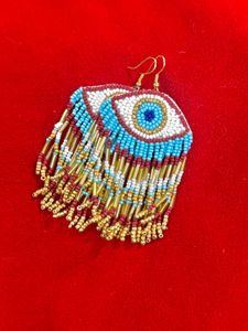 Evil Eye Beaded Dangle Earrings