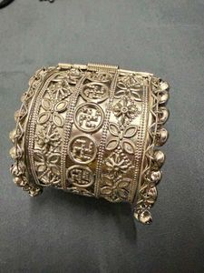 Intricate Silver Cuff kada