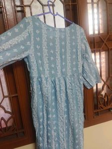 Elegant Blue Embroidered Kurta brand new one