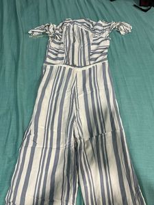 Striped Off-Shoulder Jumpsuit