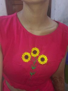 Sunflower Embroidered Top