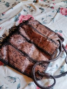 Boho Floral Embossed Shoulder Bag