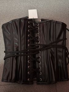 Black Faux Leather Corset