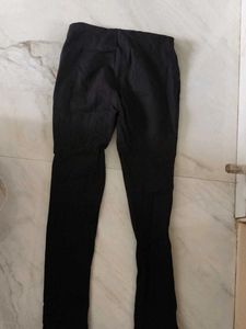 Black Skinny Fit Zip Detail Pants