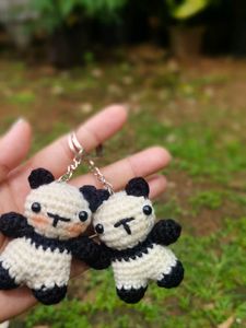 Cute Crochet Panda Keychain
