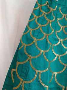 Teal &amp; Gold Ethnic Skirt