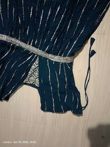 Elegant Teal Embellished Maxi Dress