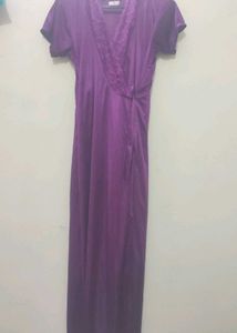 Elegant Purple Satin Robe