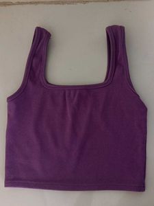 Purple Textured Crop/Tank Top