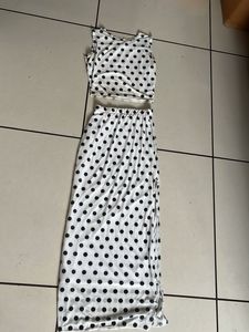 Polka Dot Crop Top and Skirt Set
