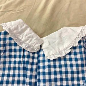 Blue Gingham Dress with Peter Pan Collar
