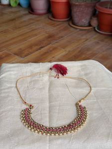 Elegant Pink & Pearl Necklace