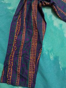 Purple Striped Cotton Kurta