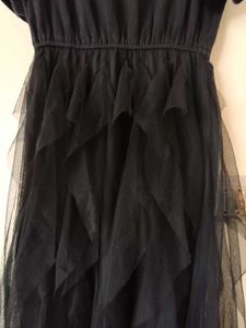 Black Cold Shoulder Tulle Dress