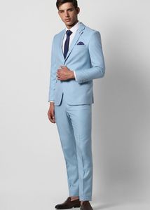 Designer piece Light Blue Two-Piece Suit