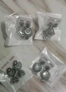 pack of 4 oxidized Jhumkhas