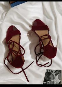 FABBHUE Block Heels Woth Tie Up Details