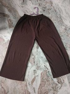 Brown Pleated Palazzo Pants