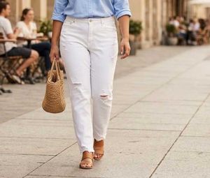 White Ripped Jeans M&S size 16 XL