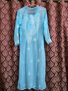 Blue Chikankari Kurta