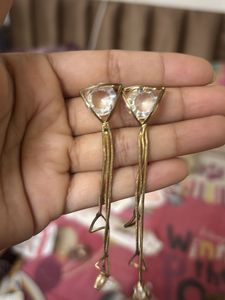 Elegant Pearl &amp; Gold Tone Hoop Earrings