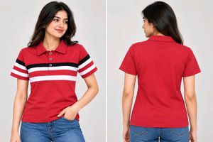 Striped Red Polo Shirt