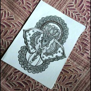 Ganeshji mandala art handmade🪷