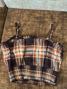 Nuon Brown Plaid Co-ord Set