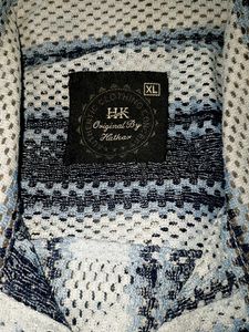 brand new 🆕 Mesh Knit Striped Button-Up Shirt