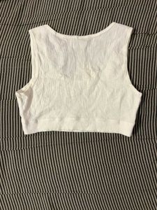 White Ribbed Crop Tank - Trendy!