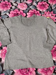 Classic Grey Ribbed Long Sleeve thermal