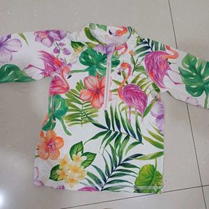 New Kids Flamingo Tropical Swimsuit Set 4 to 6 yrs