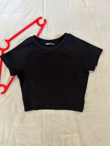 Black Cropped T-Shirt