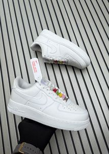 Nike Air Force 1 White Rainbow Lace Sneaker
