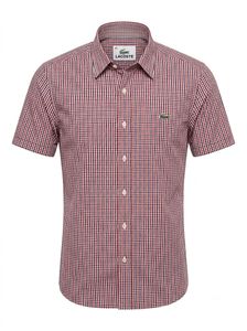 Men's Lacoste Gingham Short Sleeve Shirt