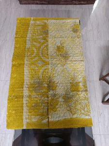 Elegant Yellow Floral Saree with blouse