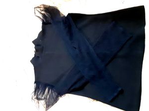 Elegant Black Sheer Sleeve Blouse