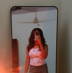Floral Print Strapless Tube Top